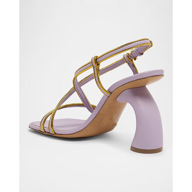Femme Strappy Flade Sandaler med Metallic-Accent Stilla