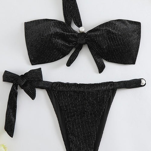 Dame Bikini sæt med sløjfedetalje Stilla