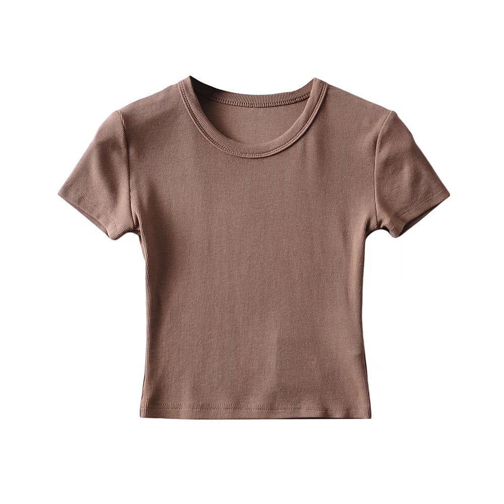 Damer cropped T-shirt med elastisk pasform og rund halsudskæring Stilla