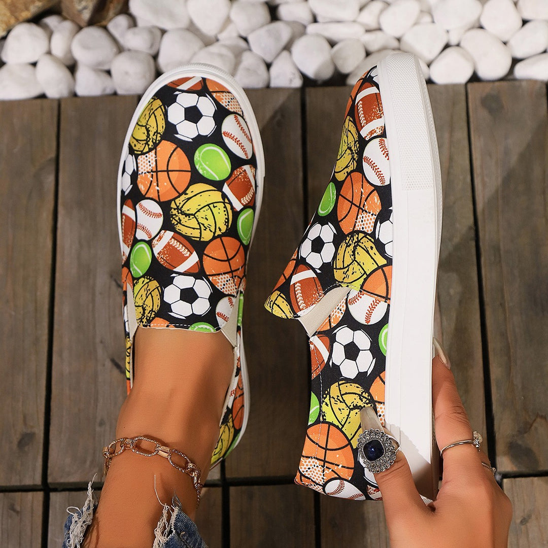 Dame Fritids-sneakers med sporty motiv Stilla