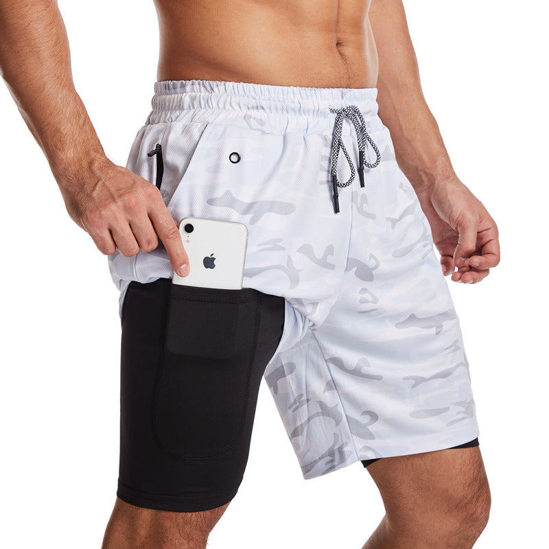 Herrer Sportslige Hybrid-shorts med praktiske lommer og åndbart materiale Stilla