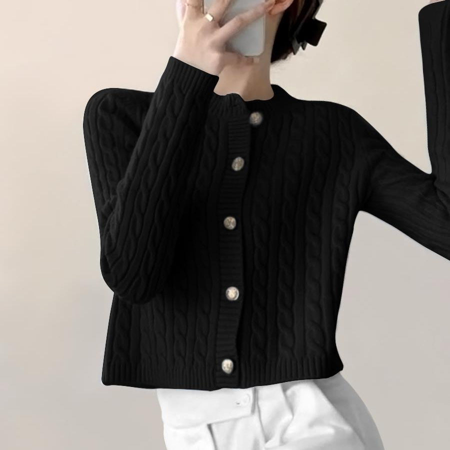 Femme Struktureret Kabelstrik-Cardigan Stilla