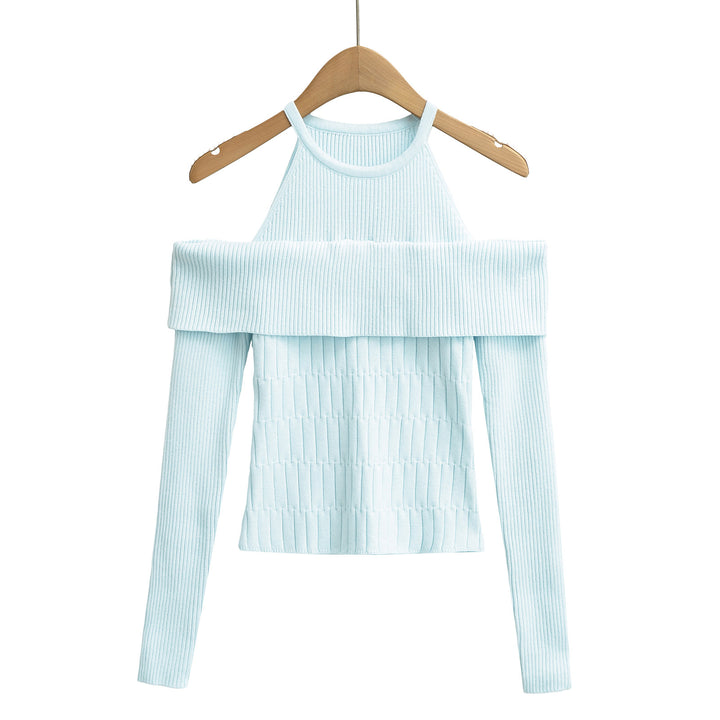 Dame off-shoulder strikoverdel med raffineret design og elegant snit Stilla