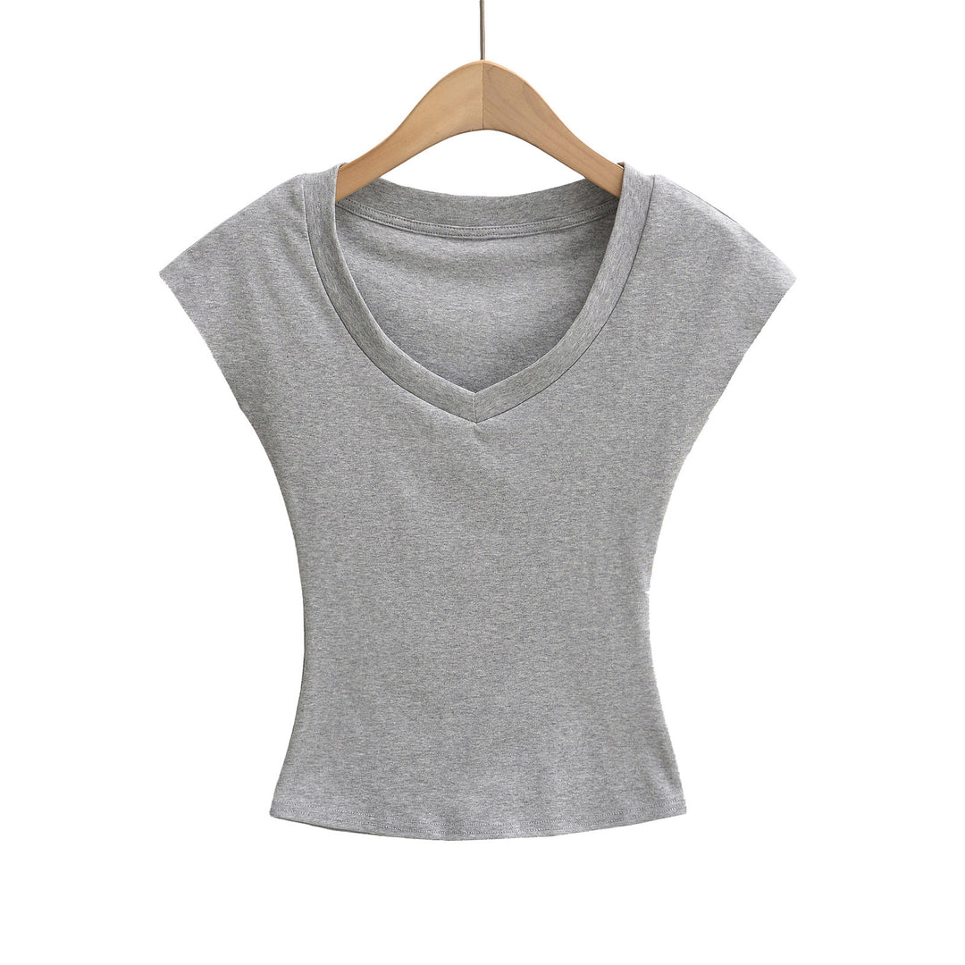 Dame Korte Ærmer V-Hals T-Shirt Stilla