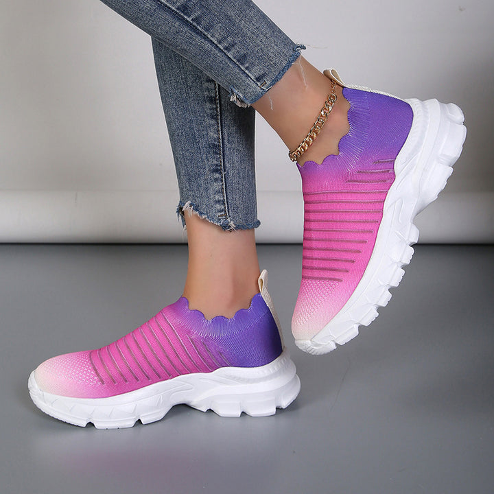 Dame Sporty Slip-On Sneakers med innovativ farvegradient Stilla