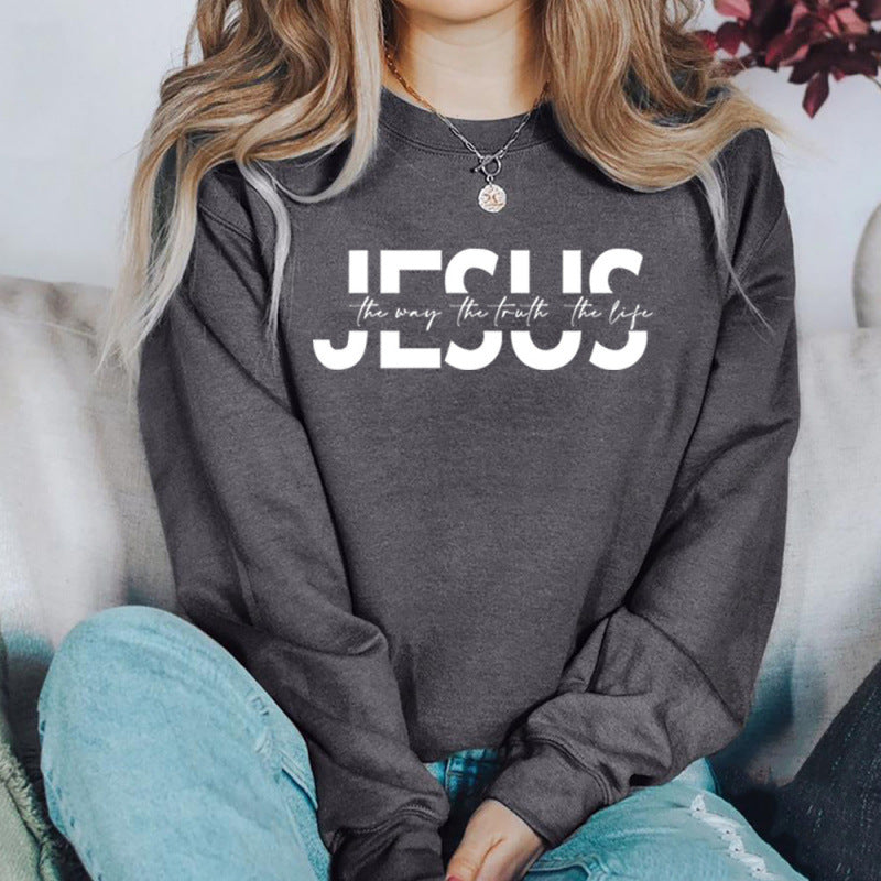 Kvinders afslappede sweatshirt med inspirerende citat og høj bærekomfort Skovae