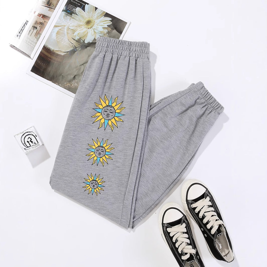Kvinders behagelige sweatpants med trendy solmotiv Stilla