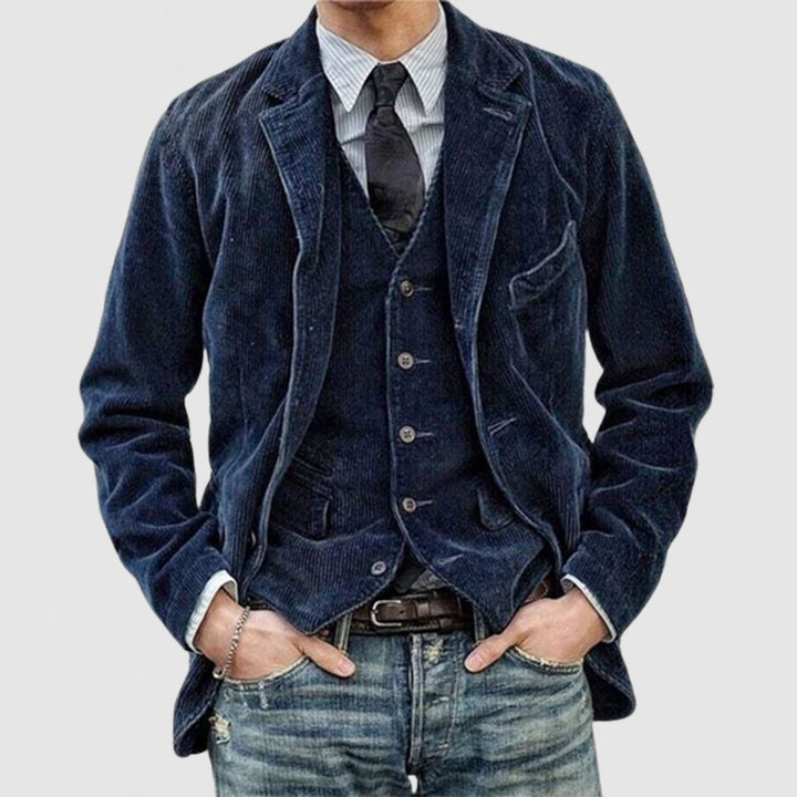 Herrer moderner kordblazer med alsidige lommer og slim-fit snit Stilla