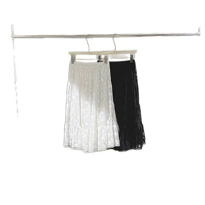 Dame Elegant nederdel med transparent spids og elastisk talje Stilla