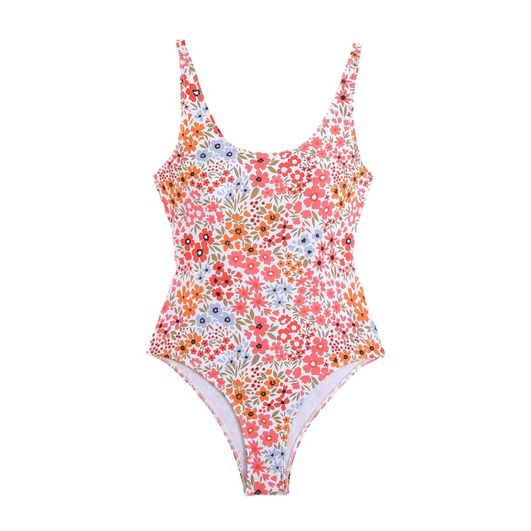 Femme Floral Print Éntiler Badedragt Stilla