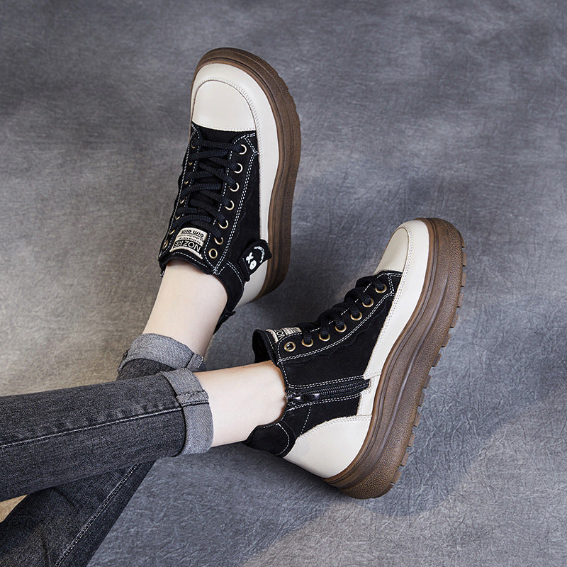 Dame High-Top Fashion Sneakers med holdbar gummisål Stilla