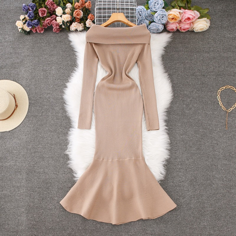 Dame Off-Shoulder Havfrue Stil Maxi Kjole Stilla