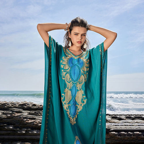 Dame Strandkaftan med detaljeret broderi Stilla