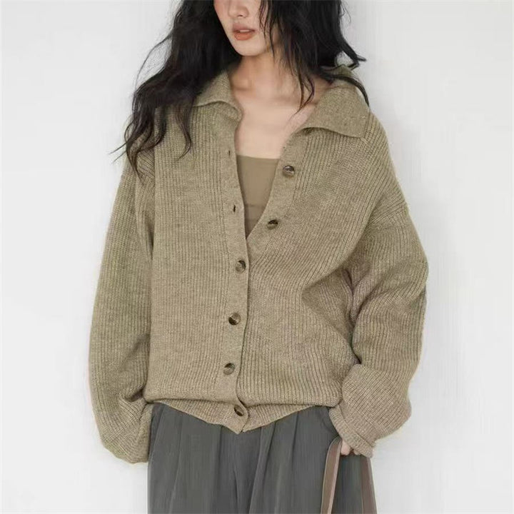Dame casual strikket cardigan med knaplukning og oversized pasform Stilla