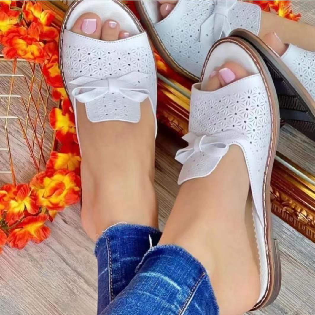 Dame Slip-On Sandaler med blomsterdesign og komfortabelt fodseng Stilla