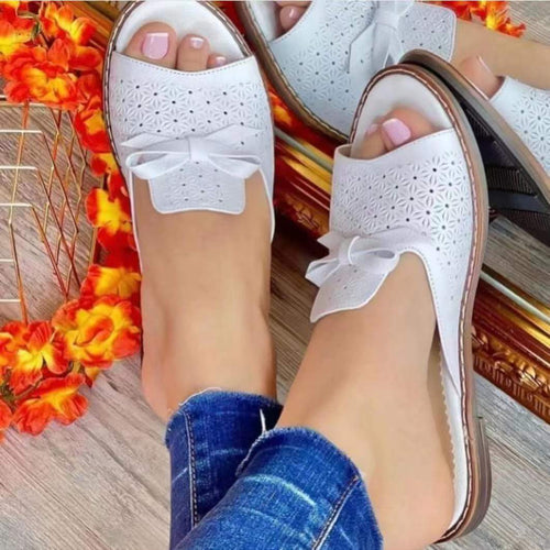 Dame Slip-On Sandaler med blomsterdesign og komfortabelt fodseng Stilla