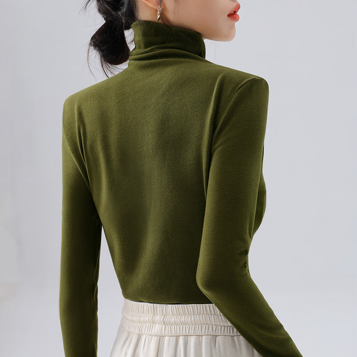 Dame Turtleneck-top med blødt strækstof og figursyet snit Stilla