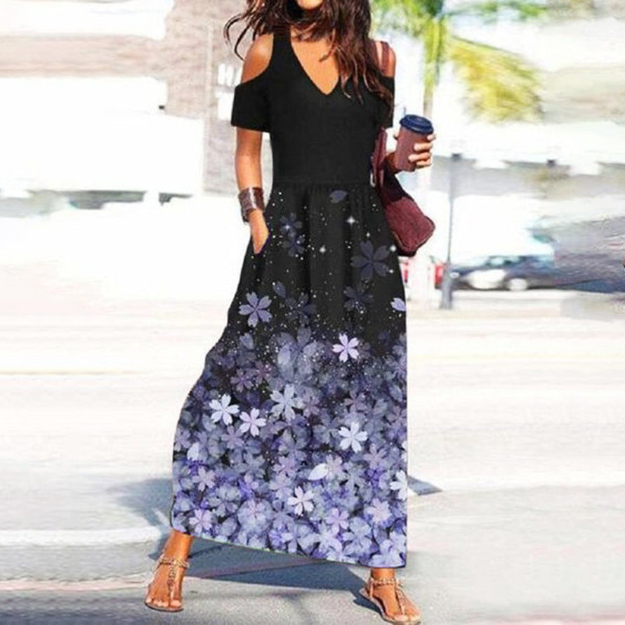 Dame blomsterprint maxi kjole Stilla
