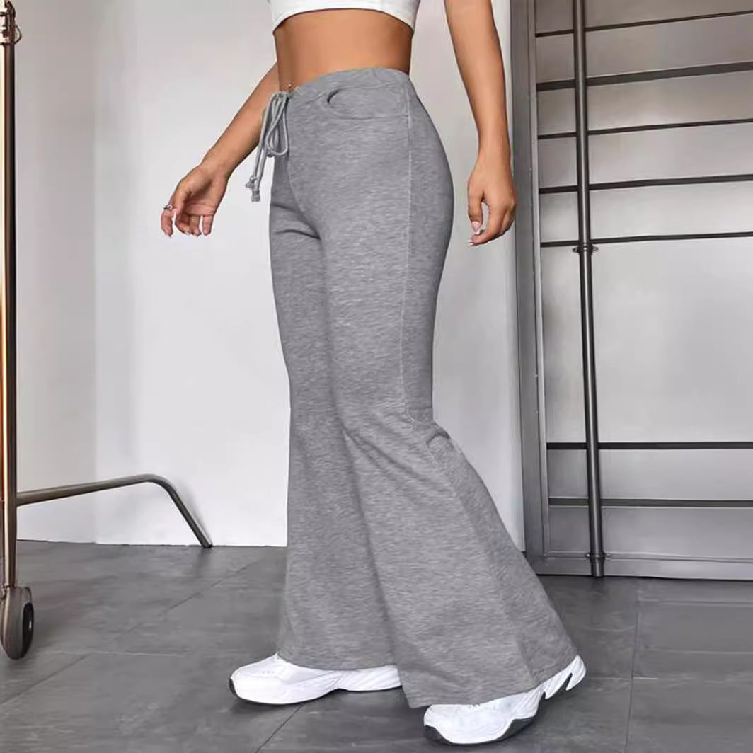 Dame Sporty Flared Bukser med justerbar linning Stilla