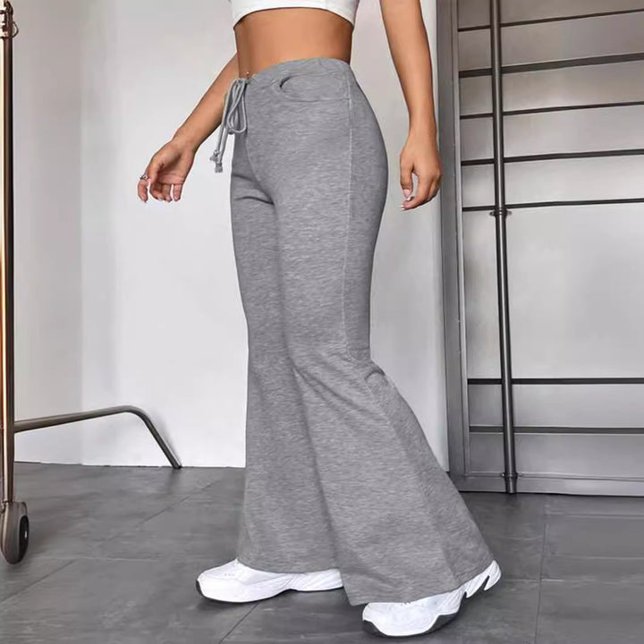 Dame Sporty Flared Bukser med justerbar linning Stilla