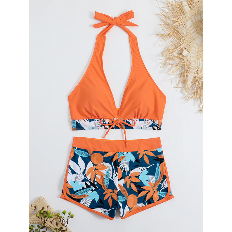 Dame Højskåret Bikini med blomsterprint detaljer og legende rygbeskyttelse Stilla