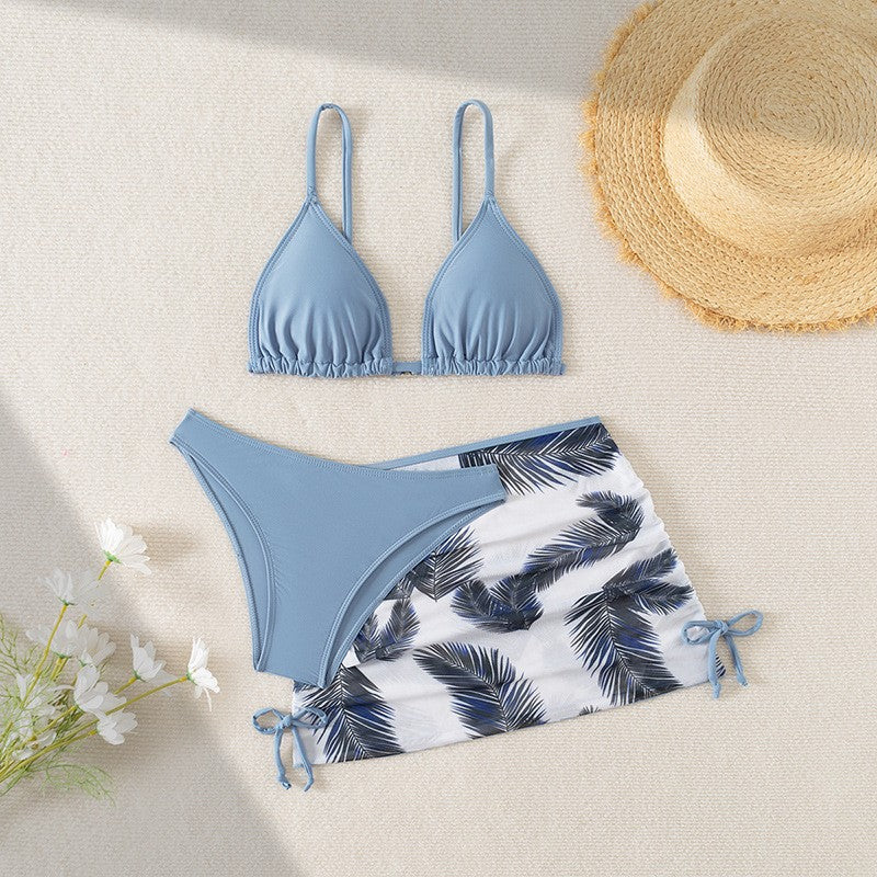 Dame bikini sæt med fint indpakningsskørt og smart bralette top Stilla