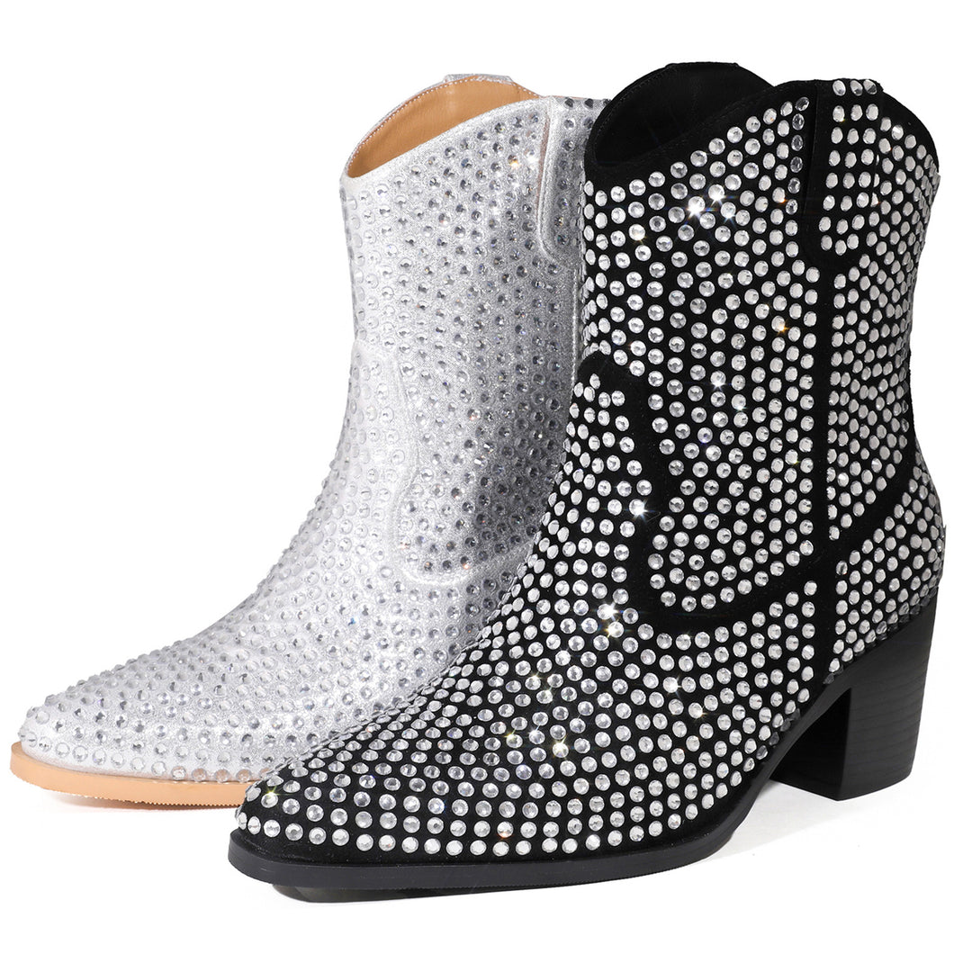 Damer med rhinestone dekoreret western-støvletter Stilla