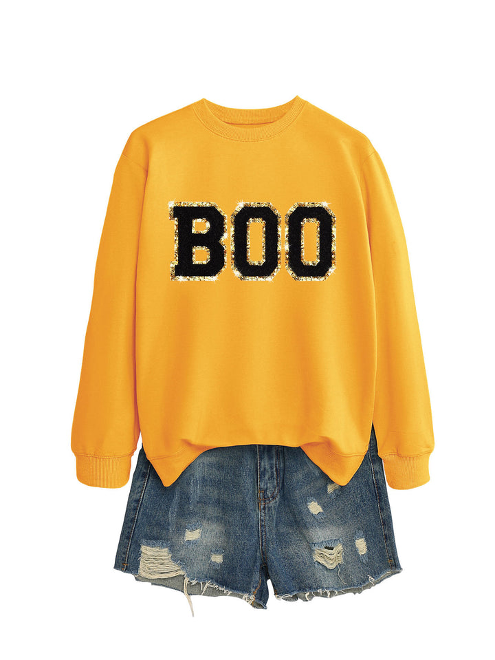 Dame sweatshirt med glitrende print Stilla