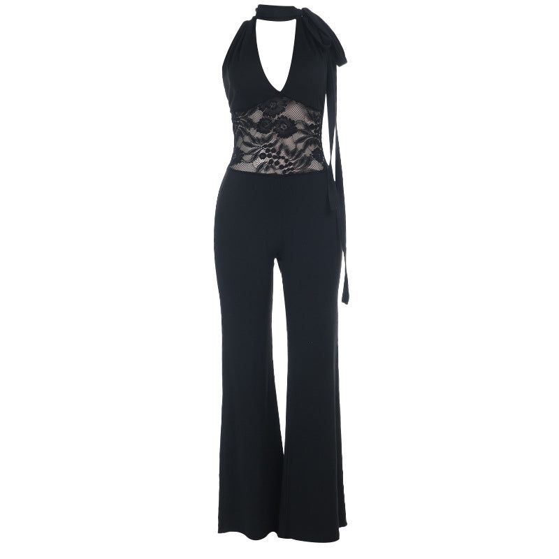 Kvinders bodystocking med blondertop Skovae