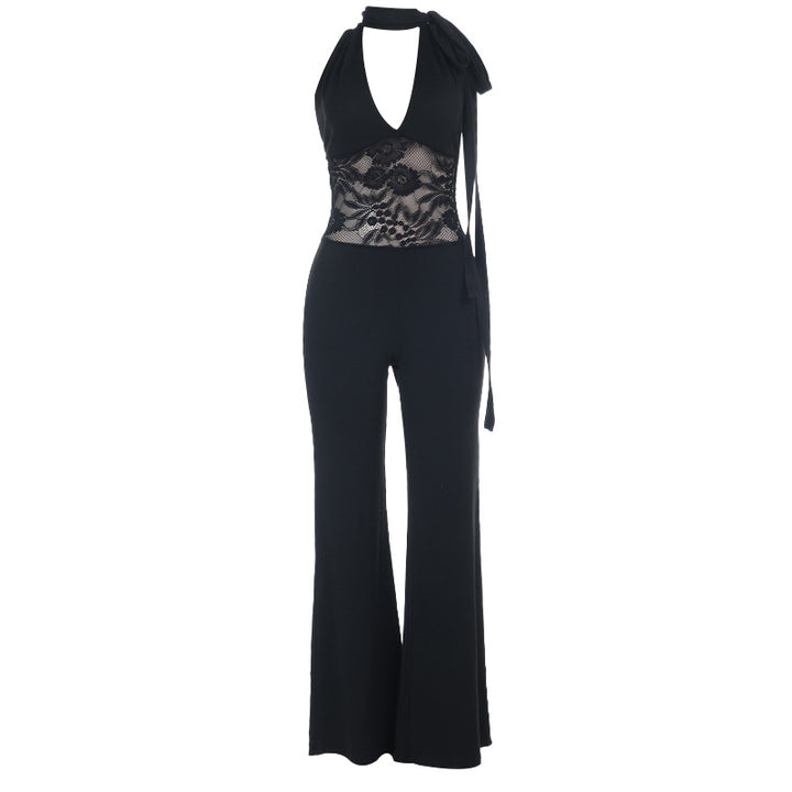 Kvinders bodystocking med blondertop Skovae