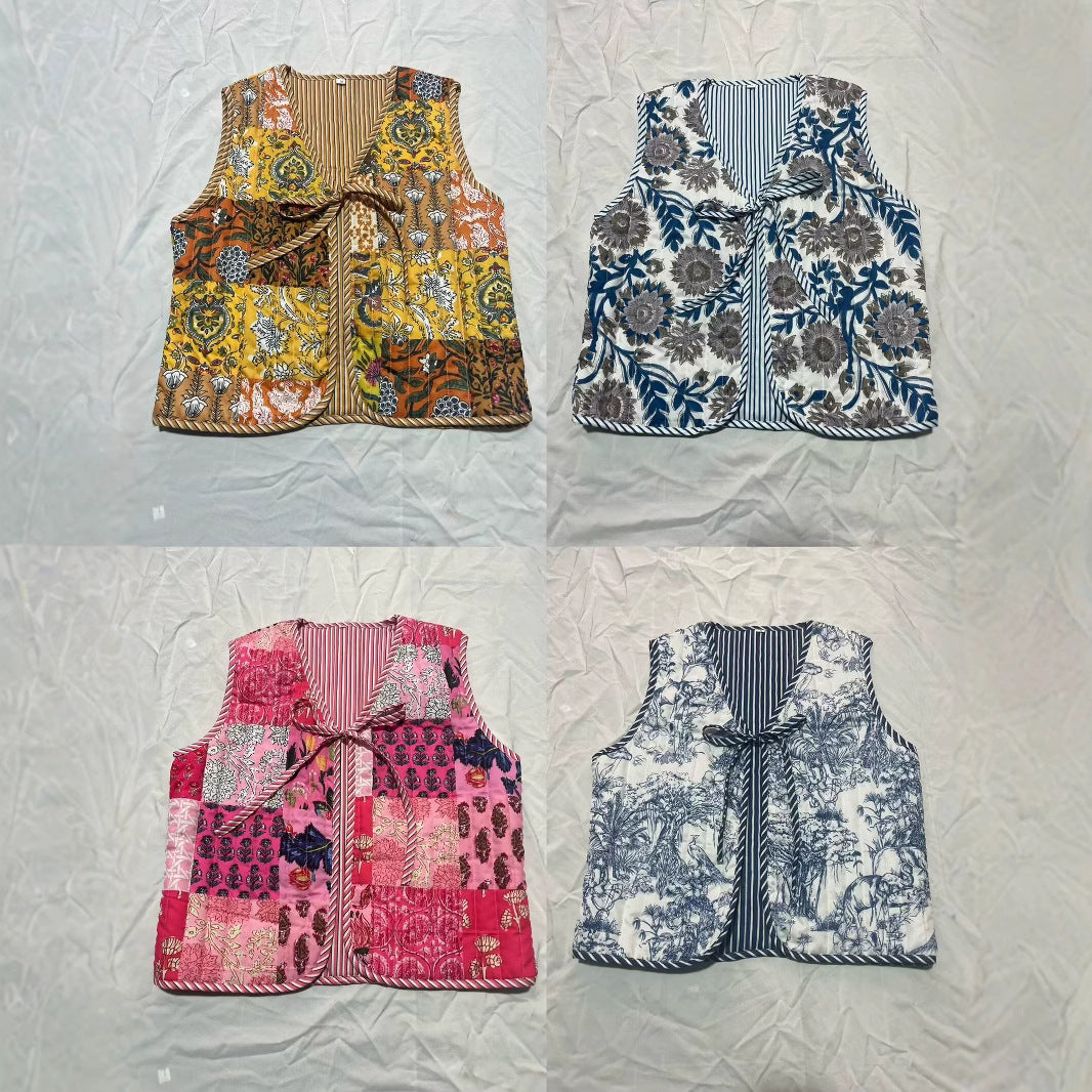 Femme Stepp-Blomster-Patchwork-Vest Stilla