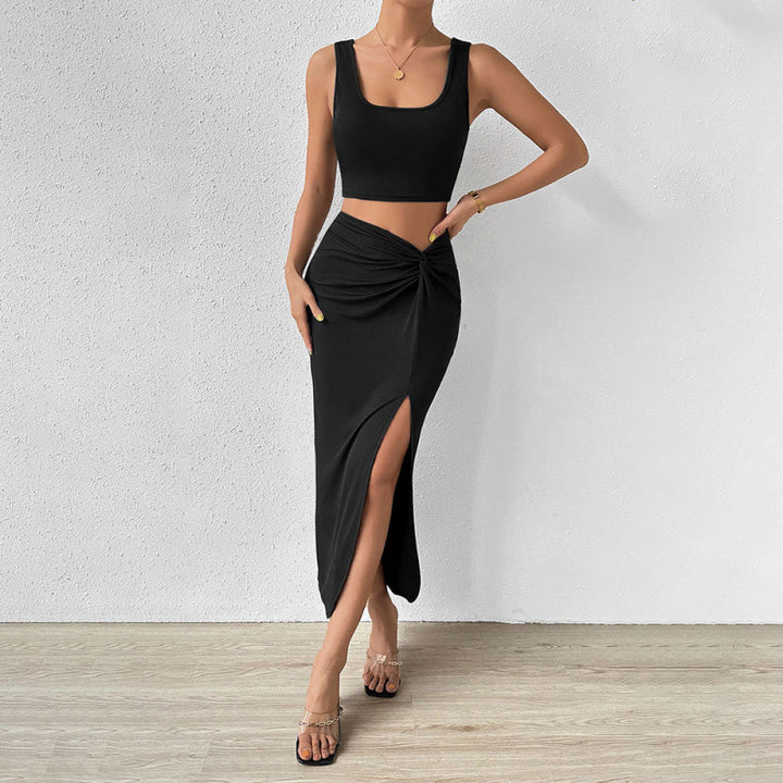 Damer Elegant Maxi Kjole med sidelukning og afslappet vippedesign Skovae