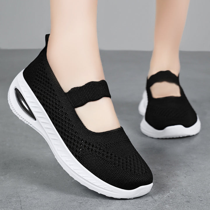 Dame Lettere og åndbare komfort-sneakers med elastisk rem Stilla