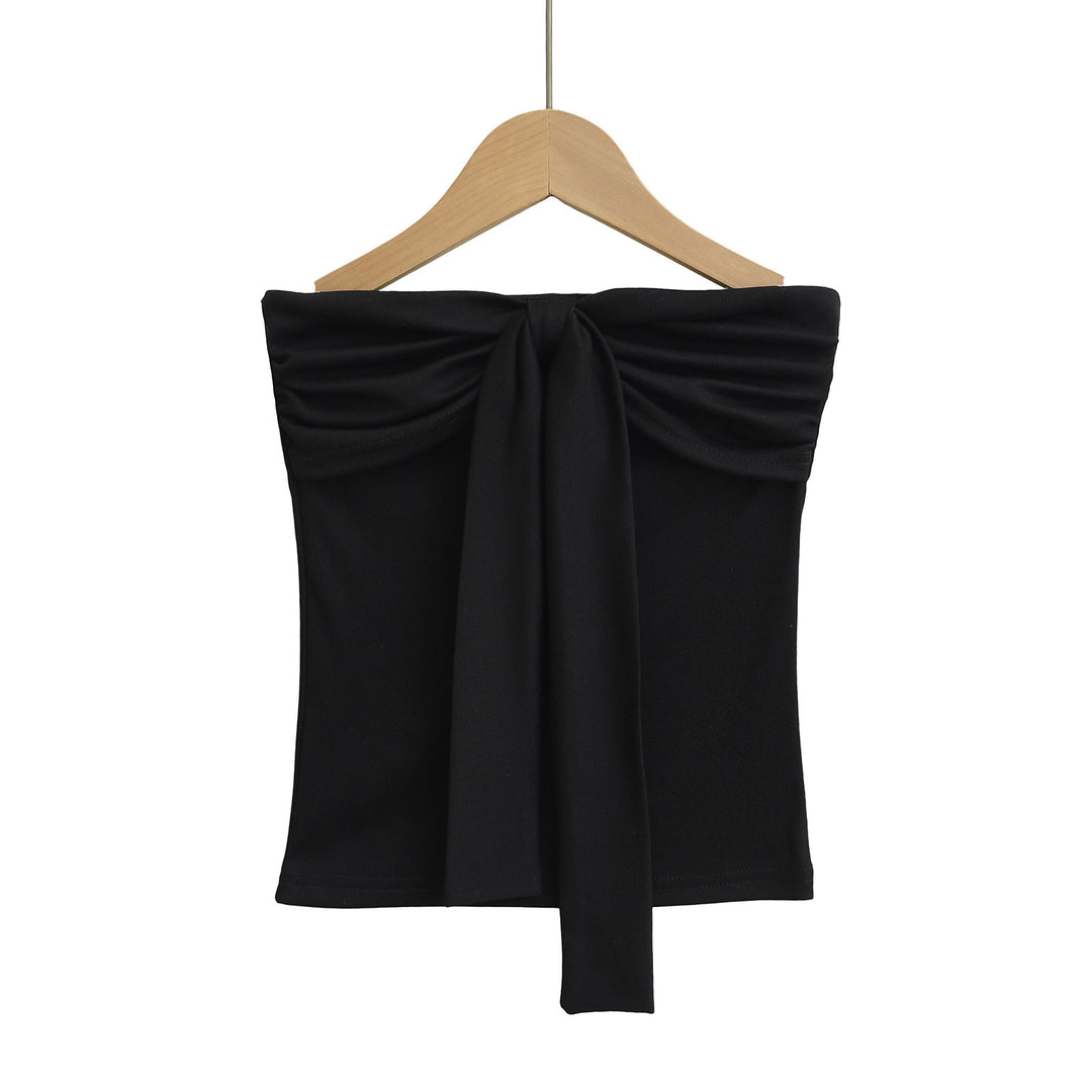 Dame Off-Shoulder Top med smagfuldt knudedetalje og blødt strækstof Stilla