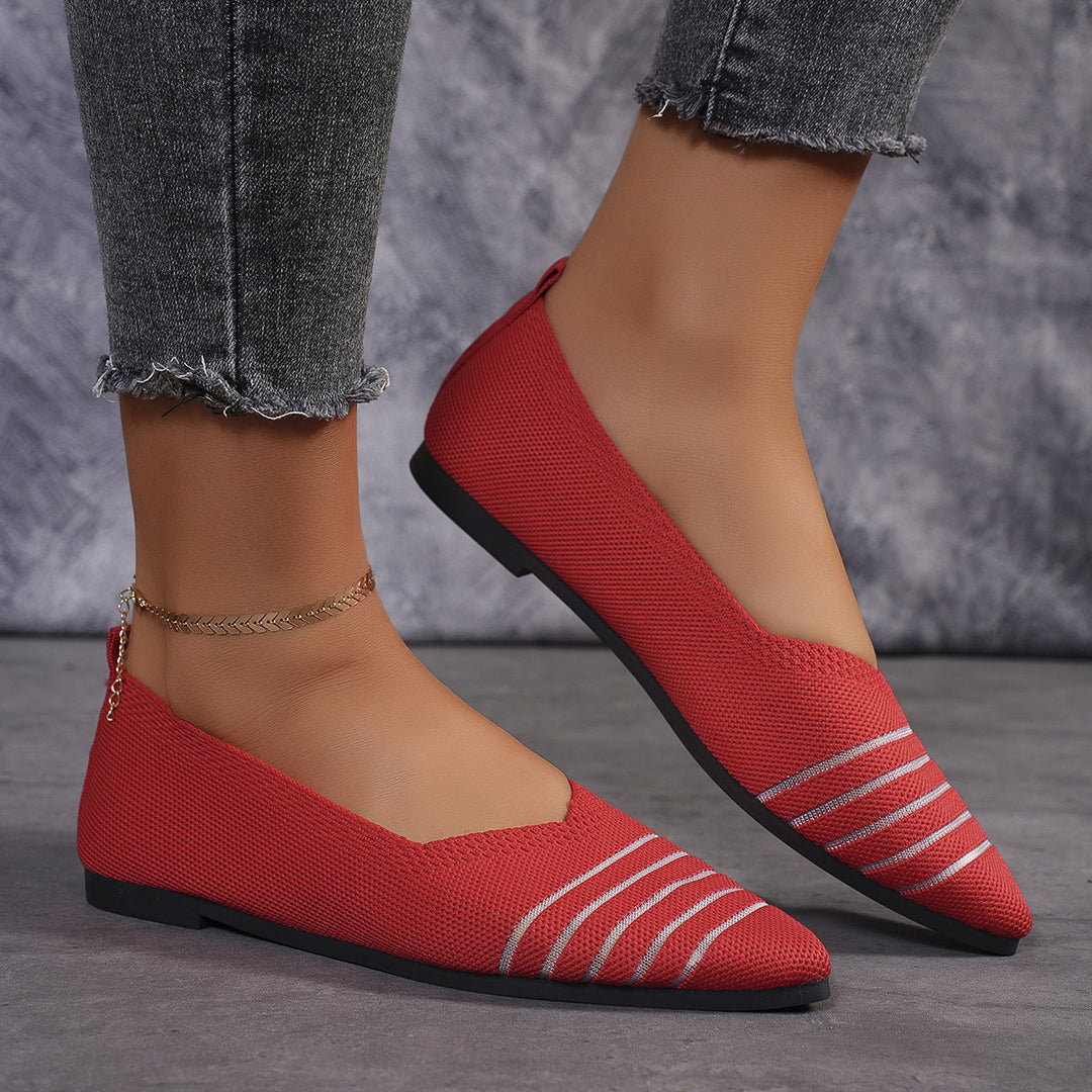 Dame behagelig Mesh-Ballerina-flad med elastisk indslip Stilla