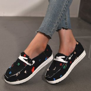 Dame moderigtige Slip-On Sneakers med farverigt motiv Stilla