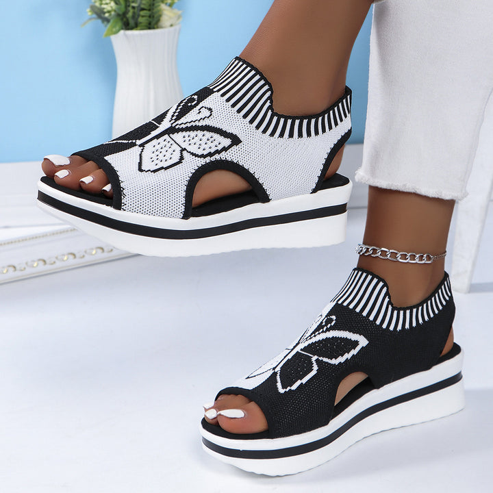 Dame Plateau-sandaler med moderne blomsterprint og skridsikker sål Stilla