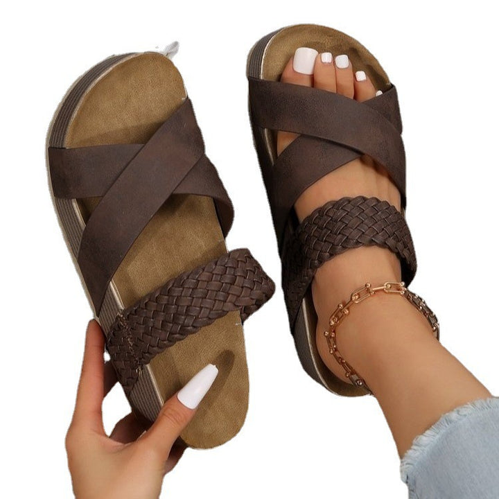 Dame Plateau-sandaler med flettede stropper og skridsikker sål Stilla