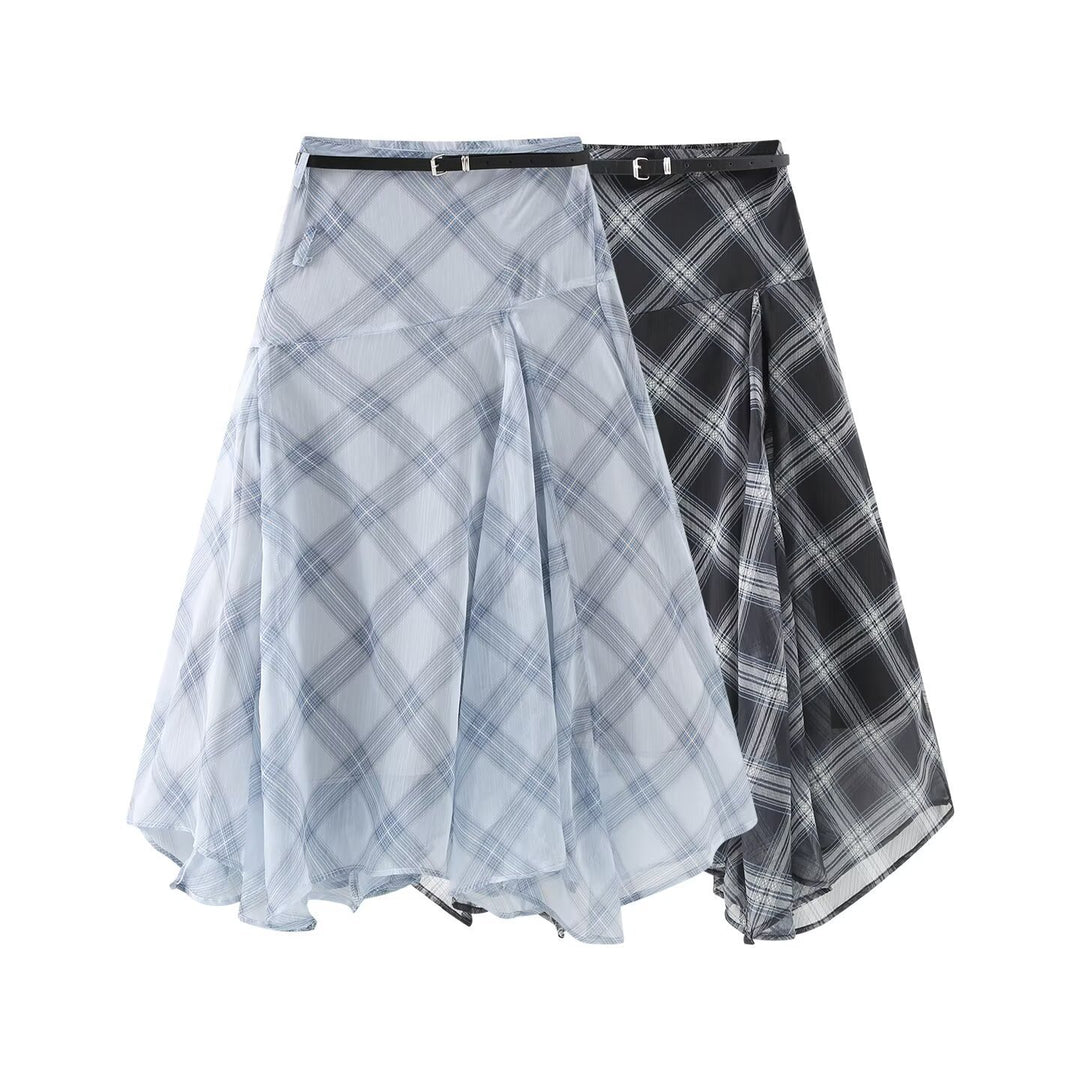 Dame Midikjole med svingende skørt og bælte detaljer Skovae
