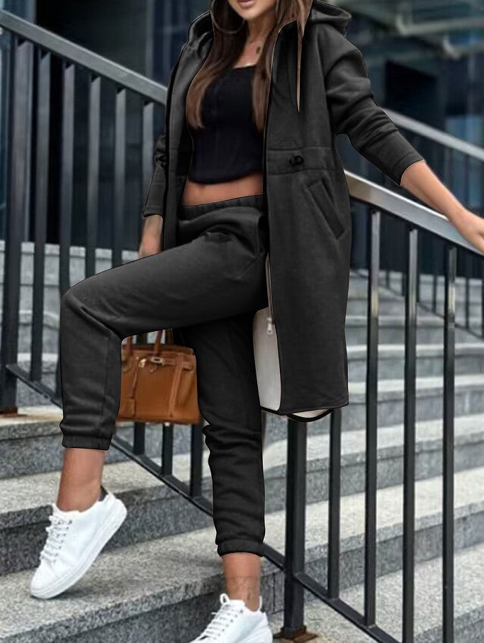 Dame sporty loungewear-sæt med hætte Stilla