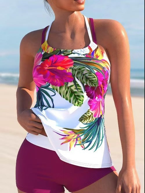 Dame Tankini-sæt med sporty top og komfortable shorts Stilla