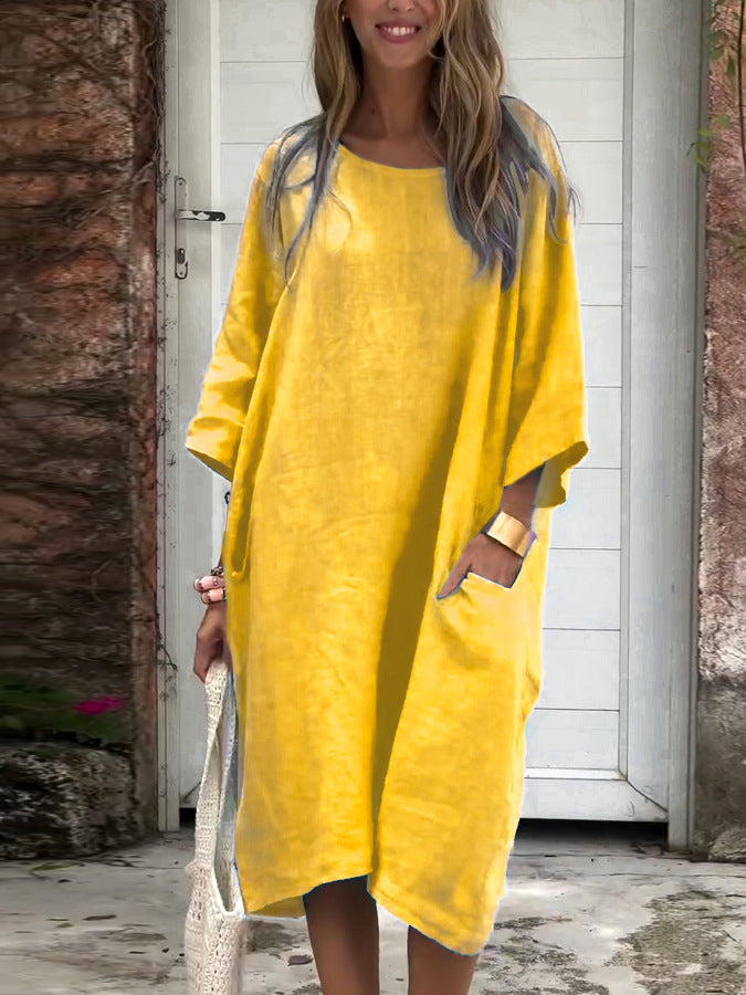 Dame luftigt Kaftan-kjole med praktiske lommer Stilla