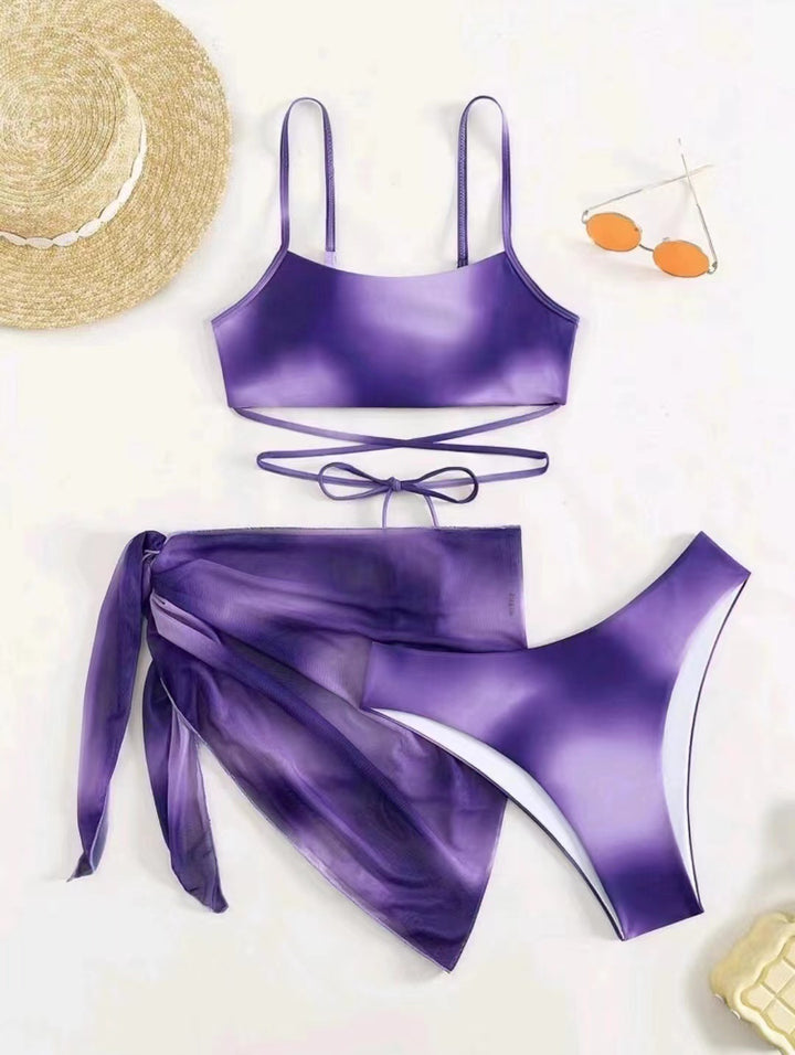 Dame bikini-sæt med innovativt indpakningsskørt og trendy crop-top Stilla