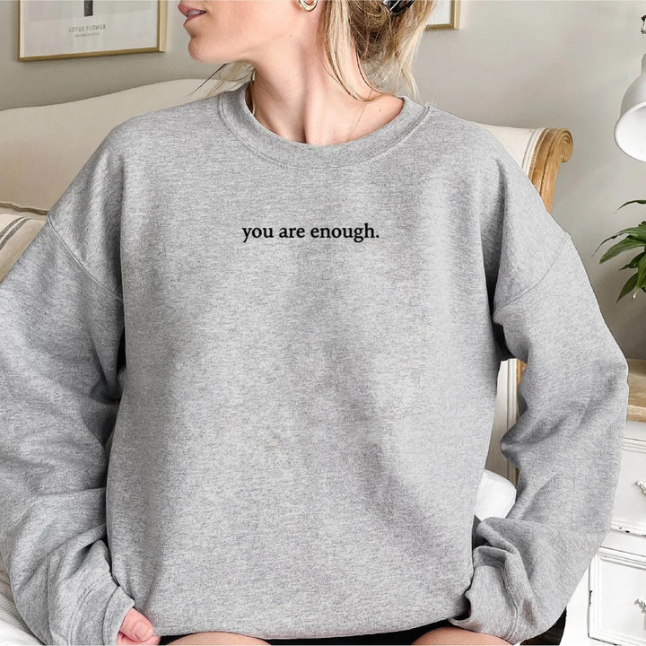 Kvinders sweatshirt med inspirerende skrift Skovae