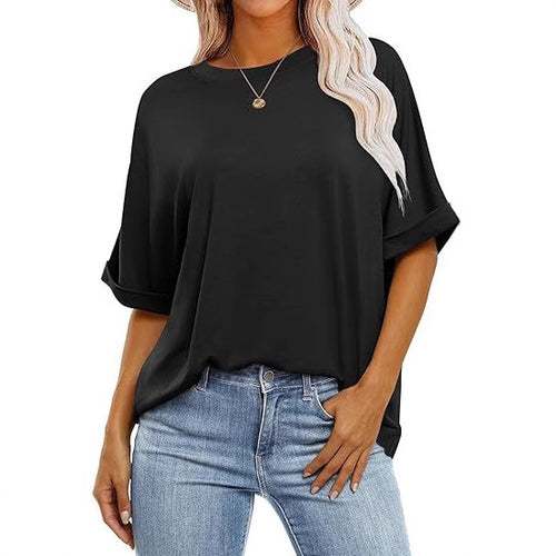 Dame casual kortærmet bluse med afslappet snit Stilla