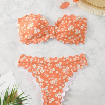 Dame bikini-sæt med floral mønster Skovae