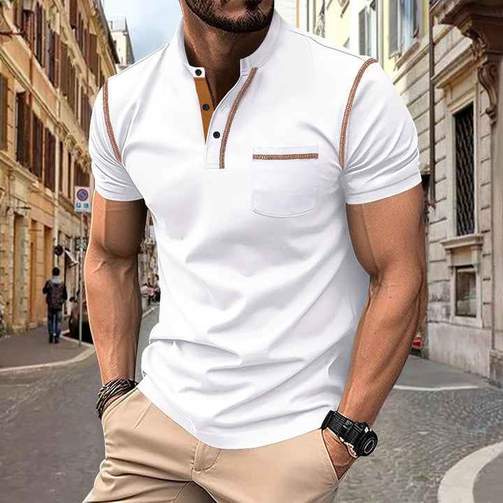 Herrer moderne polo skjorte med funktionelle detaljer og brystlomme Stilla