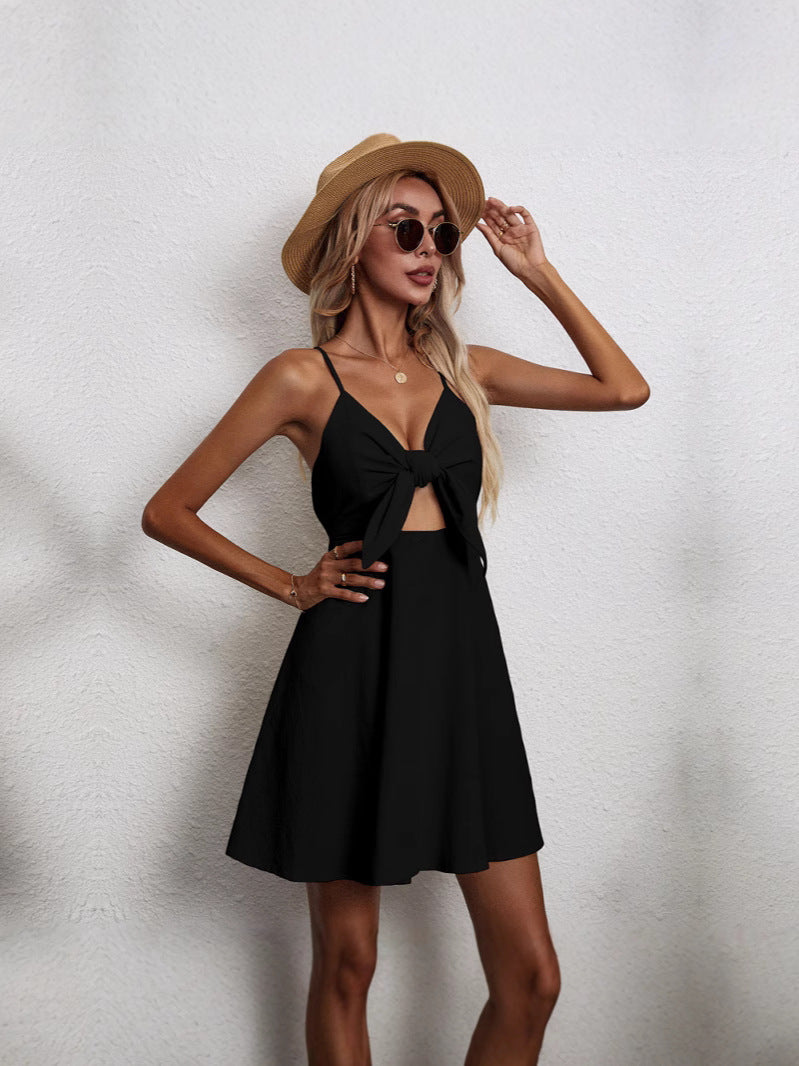 Dame Legesygt Minikjole med Knytte-Detalje og Off-Shoulder Design Stilla