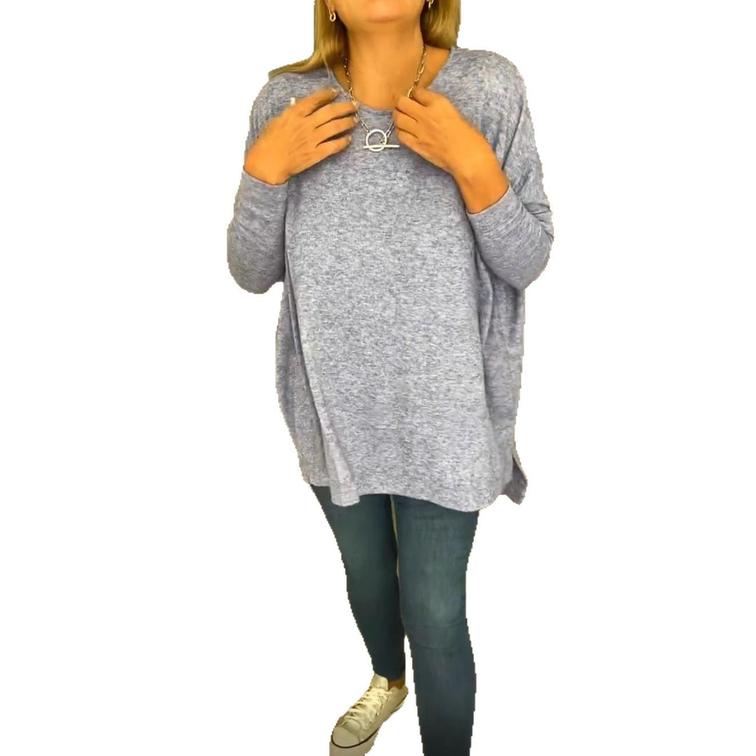 Dame løs pasform sweater med rund halsudskæring Stilla