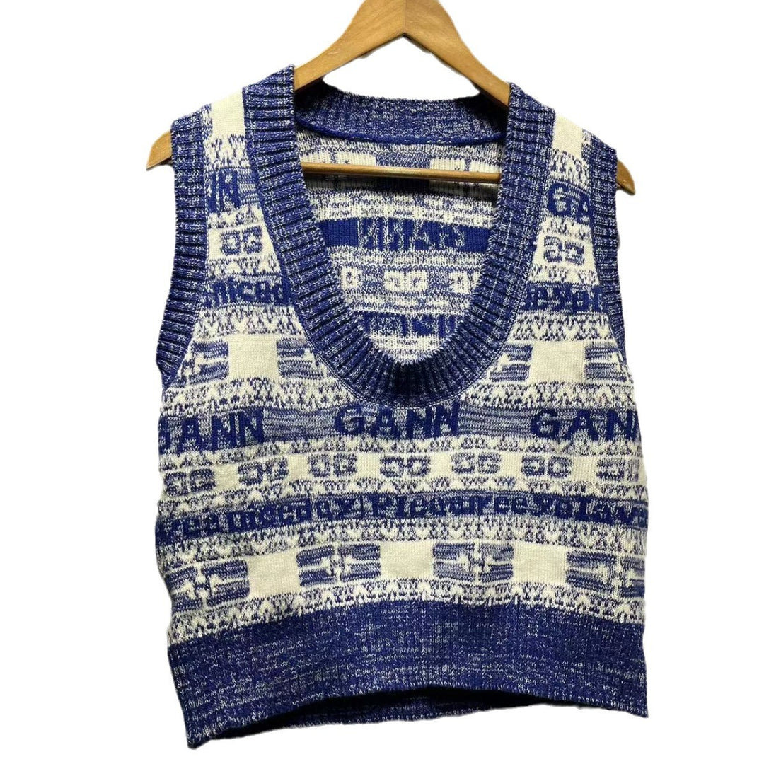 Dame striktop med moderne mønster og trendy layering-stil Stilla